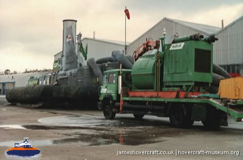 BH7 being moved to The Hovercraft Museum -  (credit: The <a href='http://www.hovercraft-museum.org/' target='_blank'>Hovercraft Museum Trust</a>).